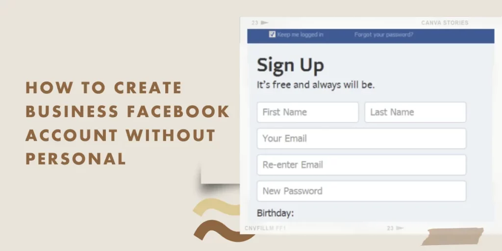 how to create business facebook account without personal